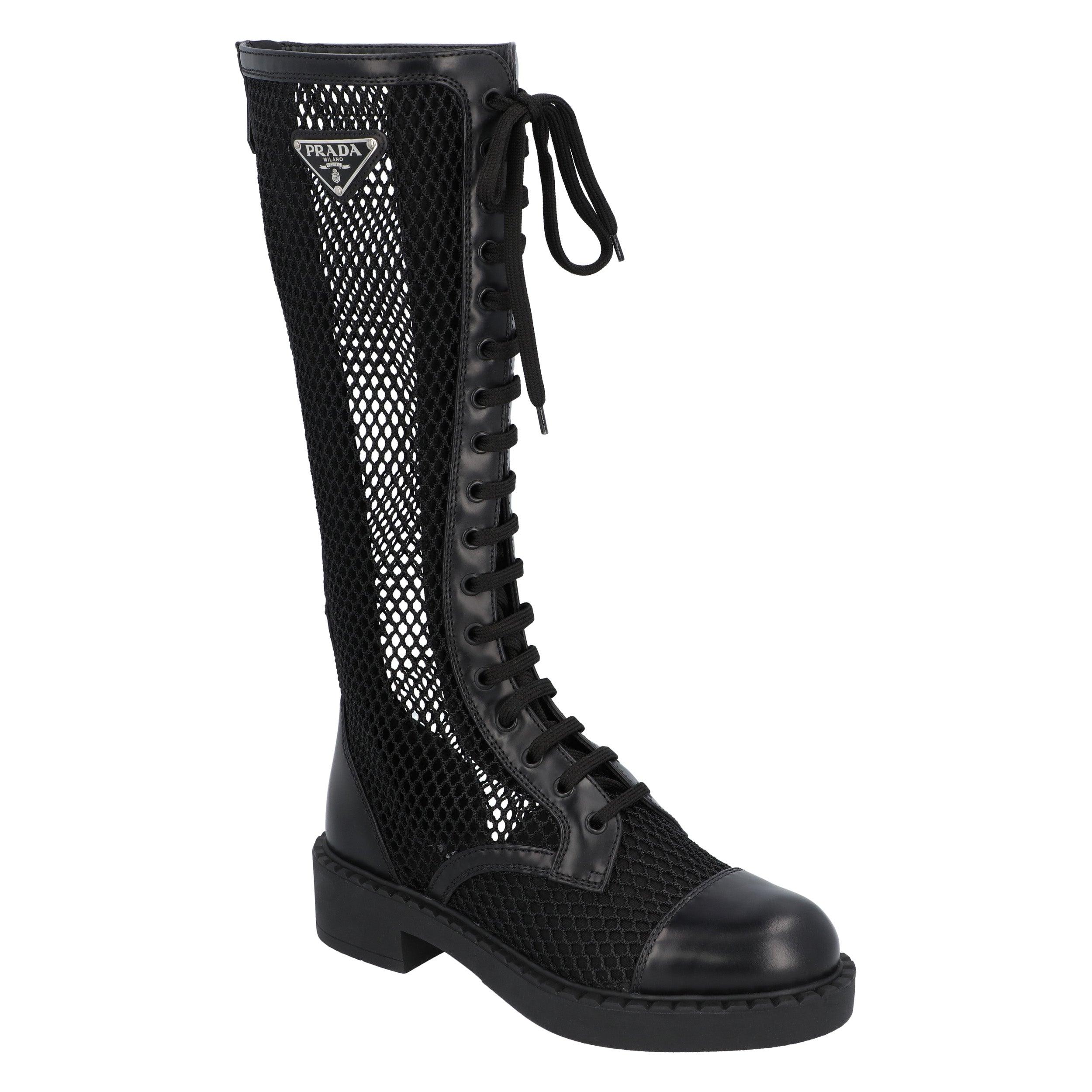 prada-black-Mesh-And-Brushed-