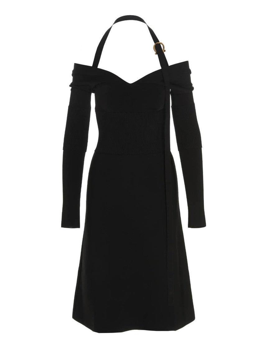 【送料&関税込】Ferragamo Midi Black Dress With Cut-out And Ferragamo cut-out Detailed Midi Dress | Black | FARFETCH CA