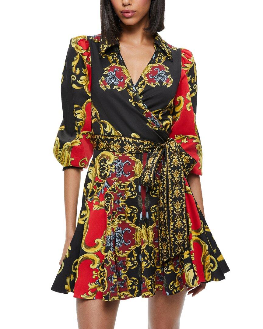 Alice Olivia Alice Olivia Alisa Wrap Godet Shirt Dress in Red Lyst