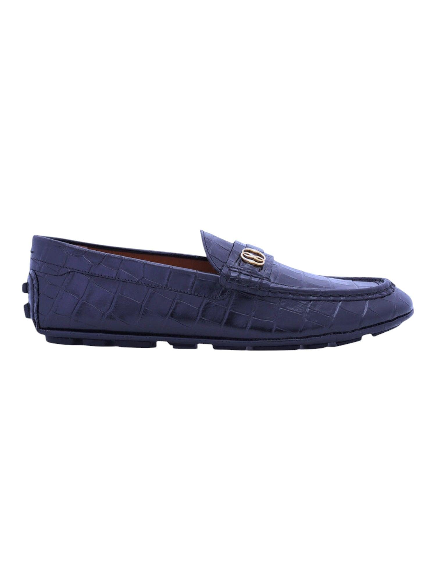 Bally Keeper Croc-Embossed Leather Driving Loafers size 7.5 Buy Bally Black Keeper Driver Shoes in Croc-embossed Leather  main image 4