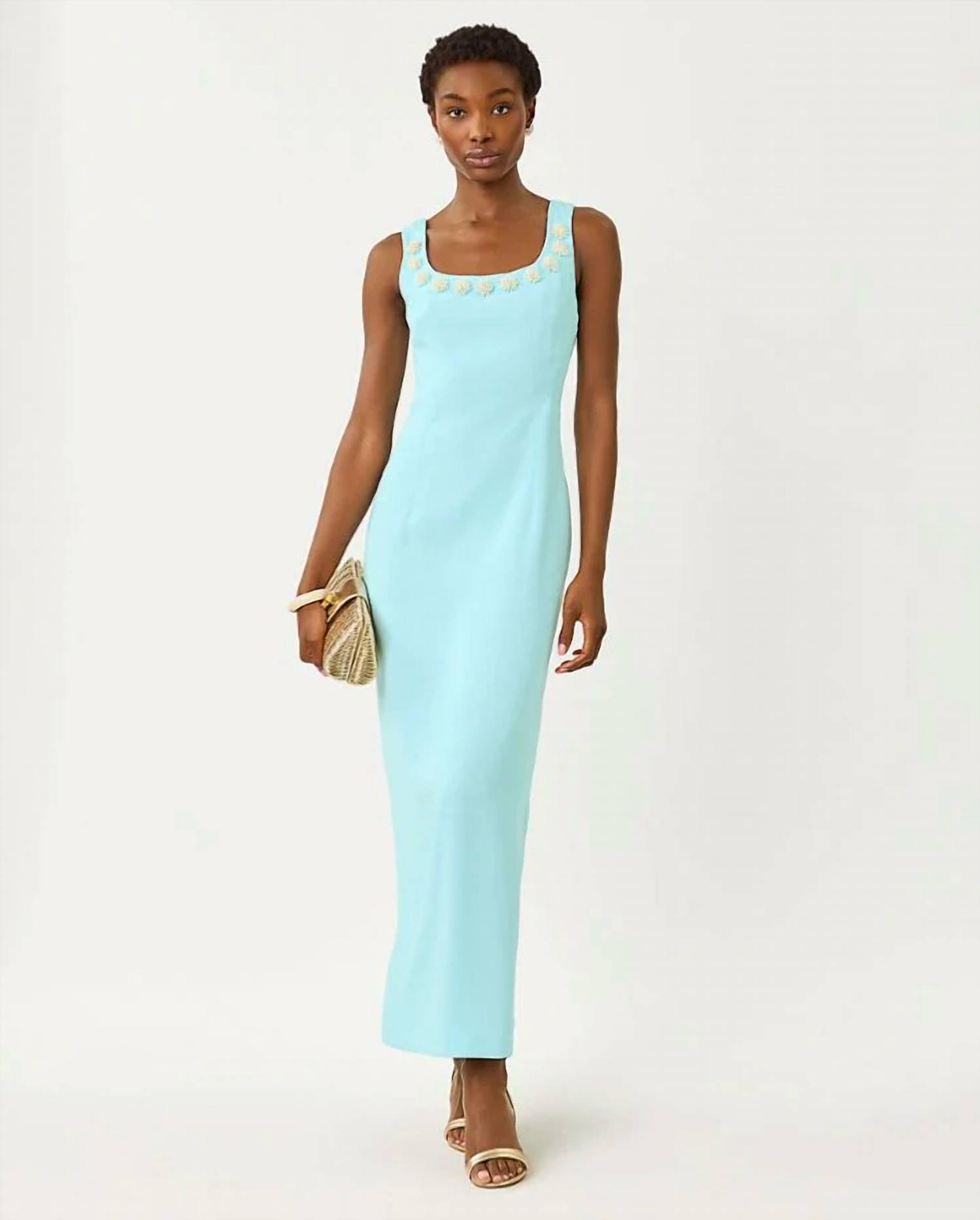 satin lace trim dress Veronica Beard Vernon Maxi | Blue Steel wiggle dress Color:Soft Navy Scottish Highland Court Dress Crafted from a soft