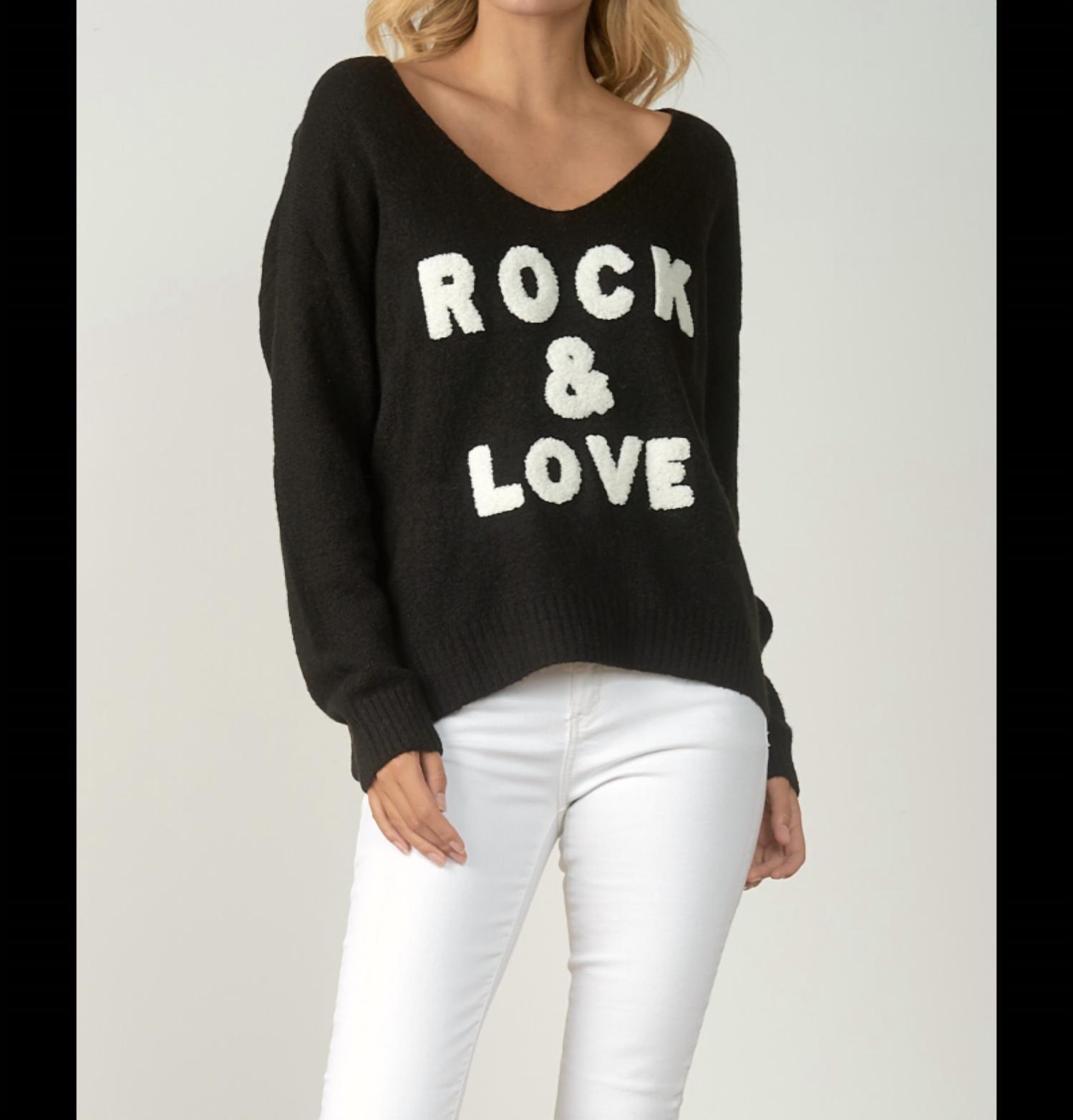 Elan Rock & Love Sweater in Black | Lyst