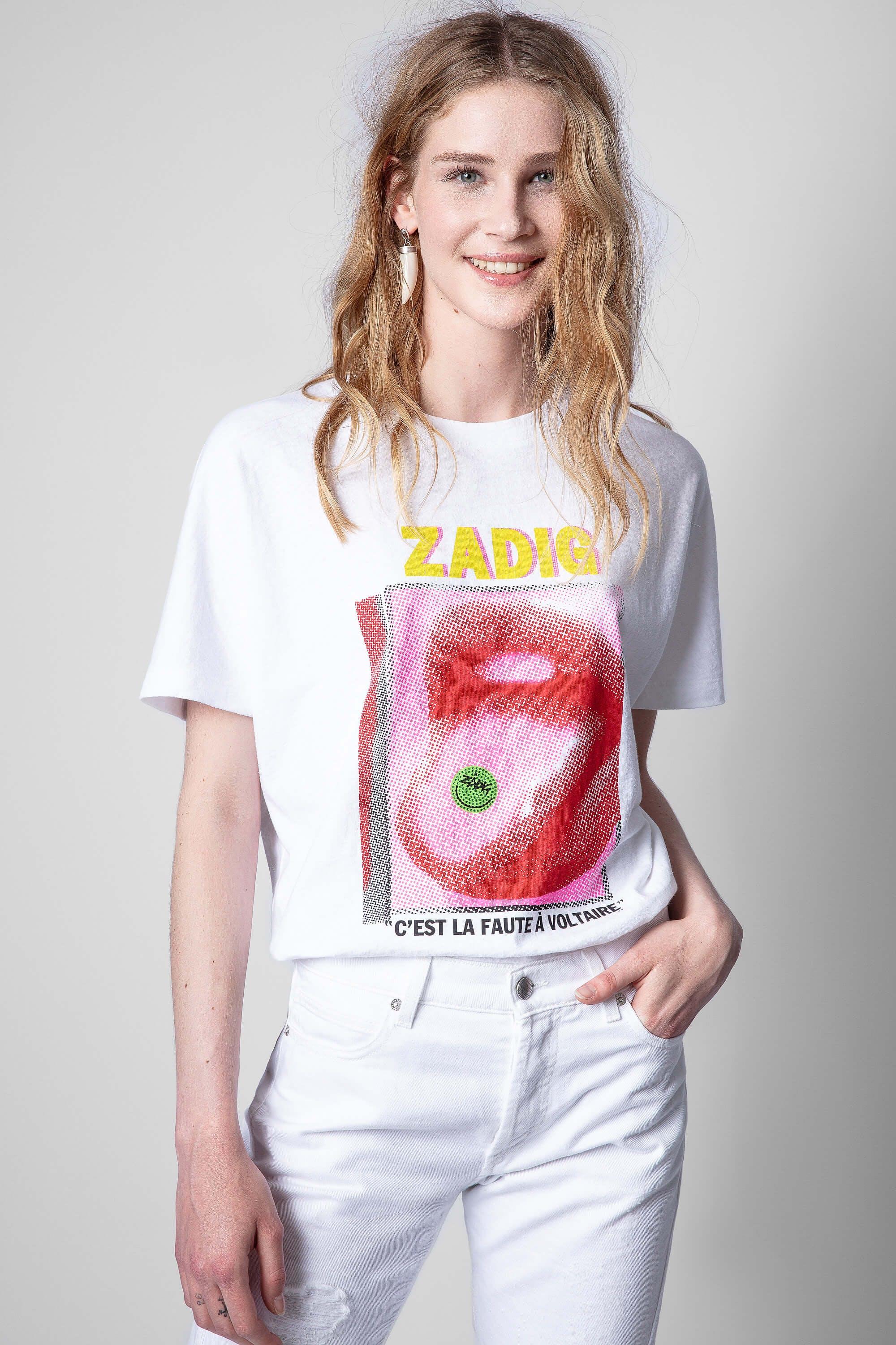 Zadig & Voltaire Tom Voltaire Happy T-shirt in White | Lyst