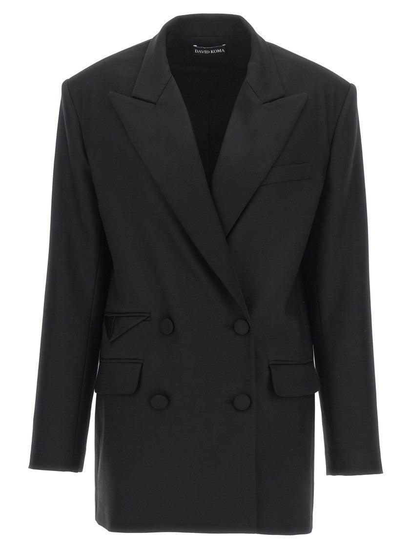 ジャケット DAVID KOMA FW23 'Cropped' blazer (AW23DK01J BLACK) David Koma Cropped Jackets Black - Wanan Luxury