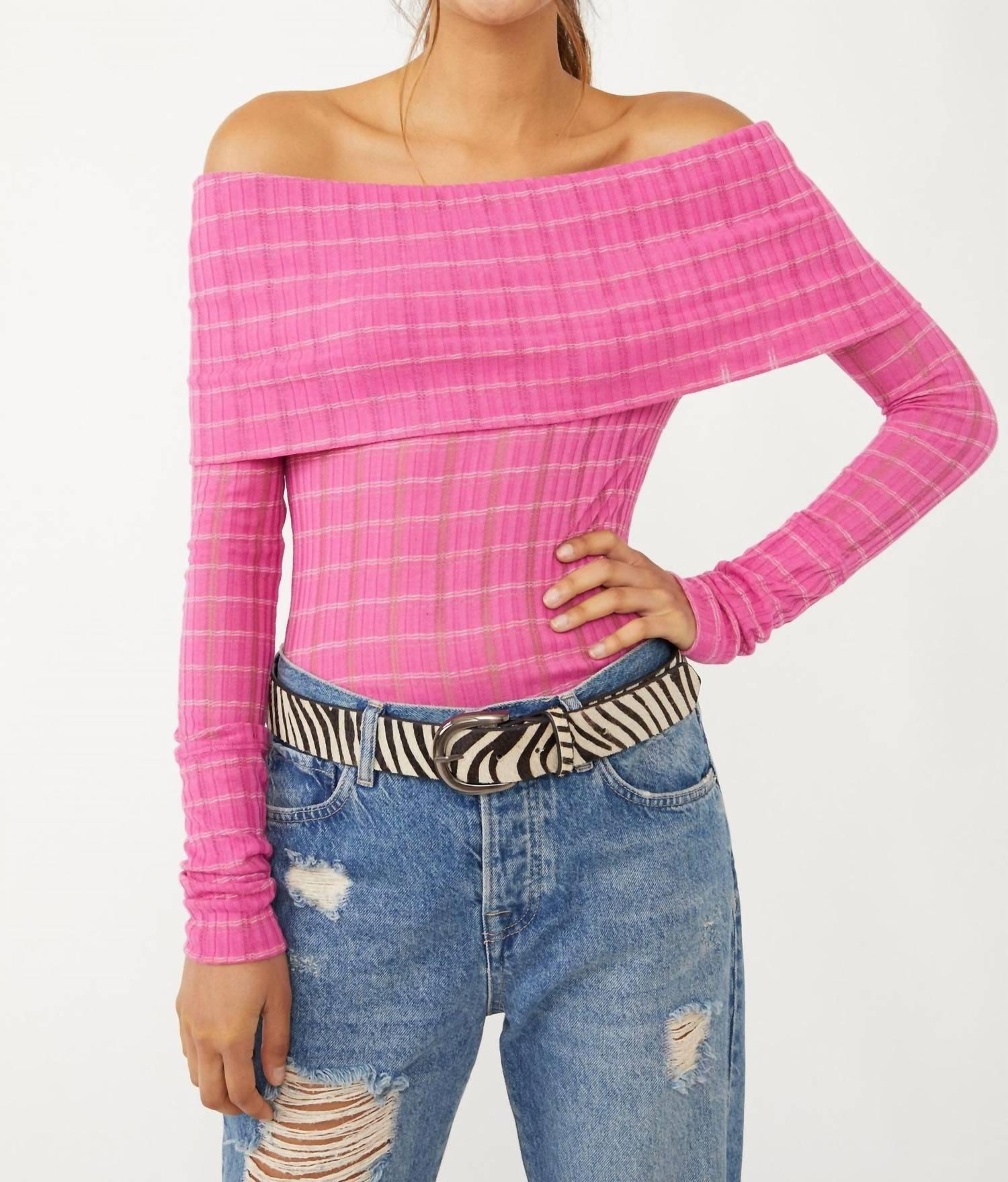 Free People Snowbunny Girlfriend Rib Top in Pink | Lyst