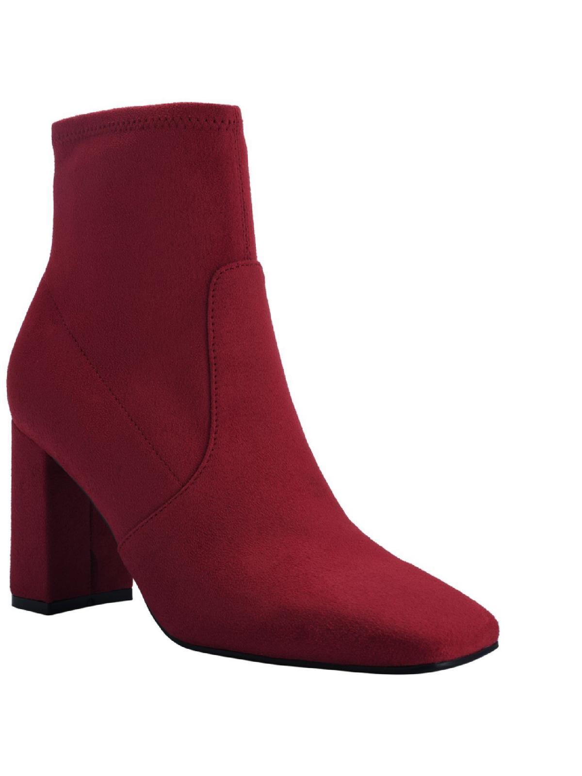 Marc Fisher Need It Faux Suede Ankle Ankle Boots in Red | Lyst