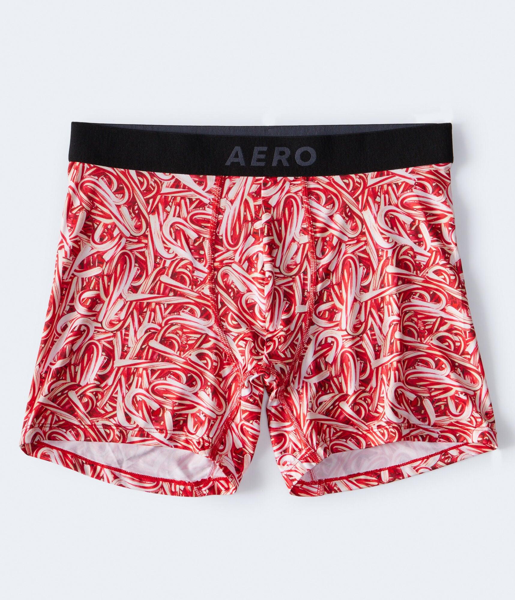 Aéropostale Candy Cane 4.5 Performance Knit Boxer Briefs in Red