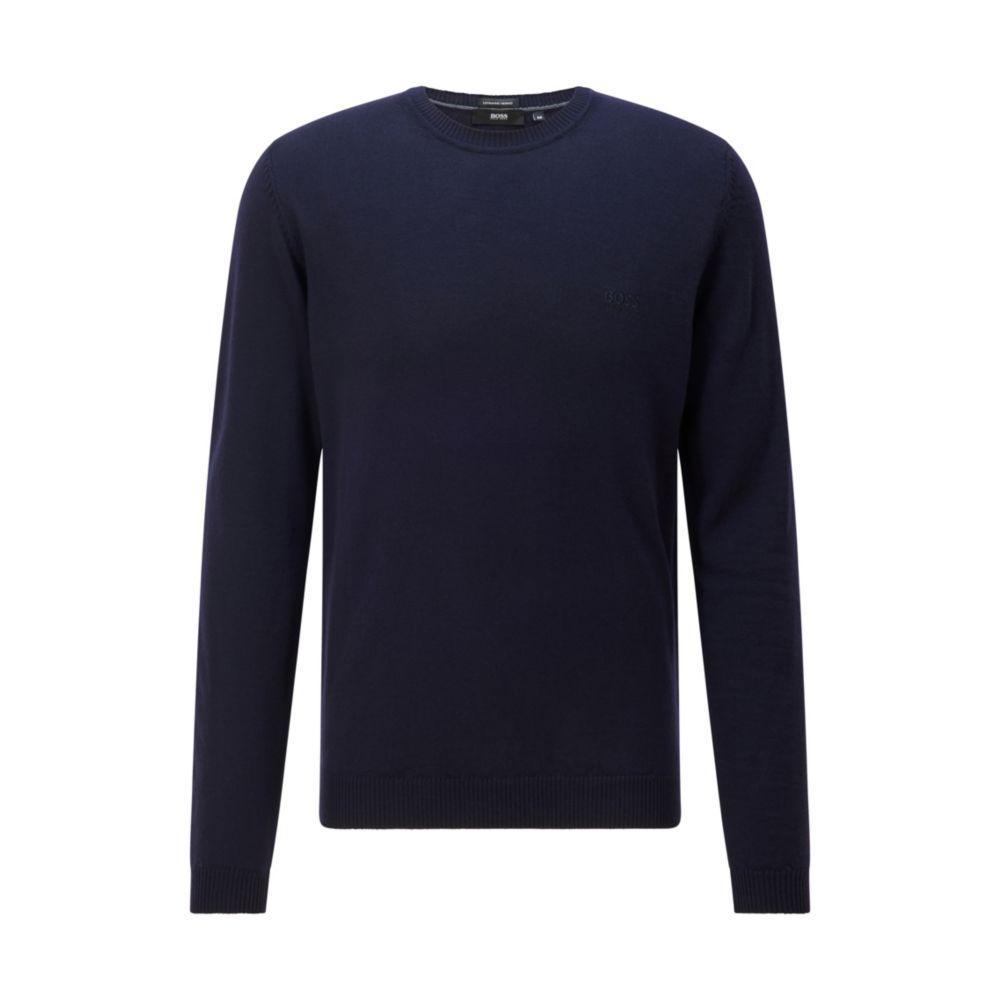 BOSS by HUGO BOSS Regular-fit Sweater In Extra-fine Merino in Blue for Men  | Lyst