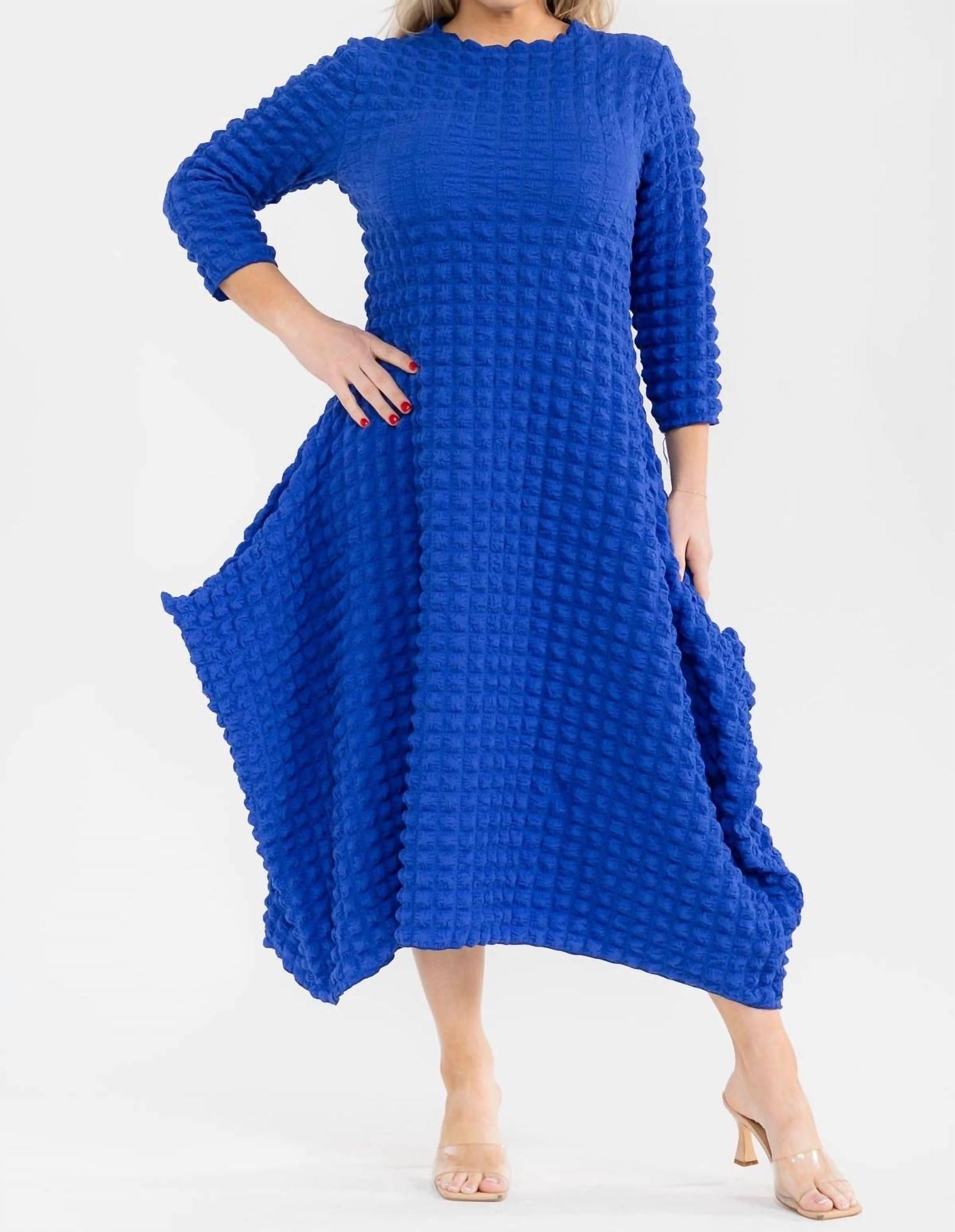 karen t design dress Karen T Design Bubble Popcorn Maxi Dress in Blue