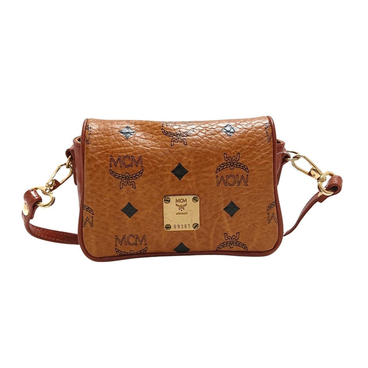 Mcm Brown Leather Visetos Shoulder Bag