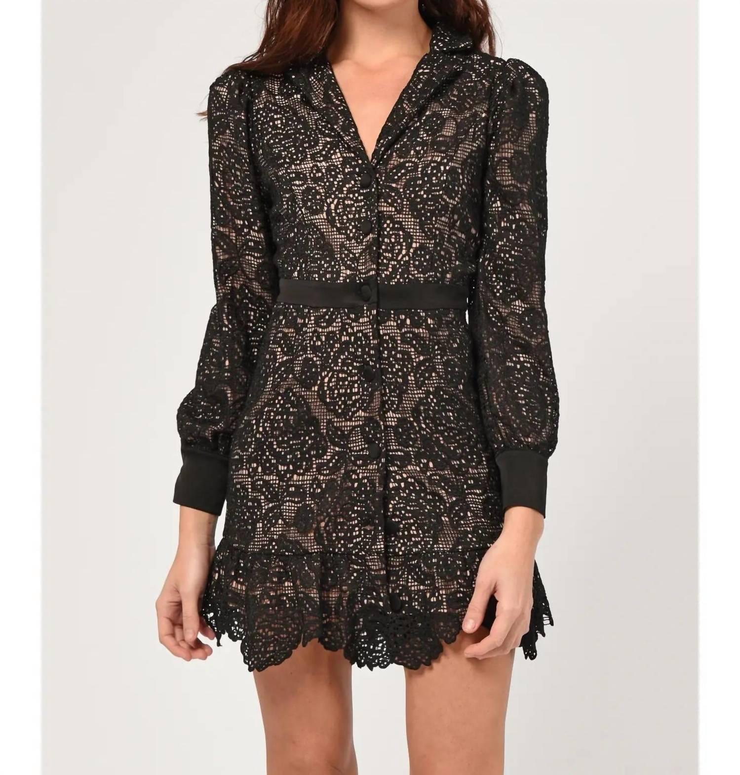 adelyn rae black lace dress Adelyn Rae: Janice 3D Lace Mini Dress: Rose – The Squad Boutique main image 0