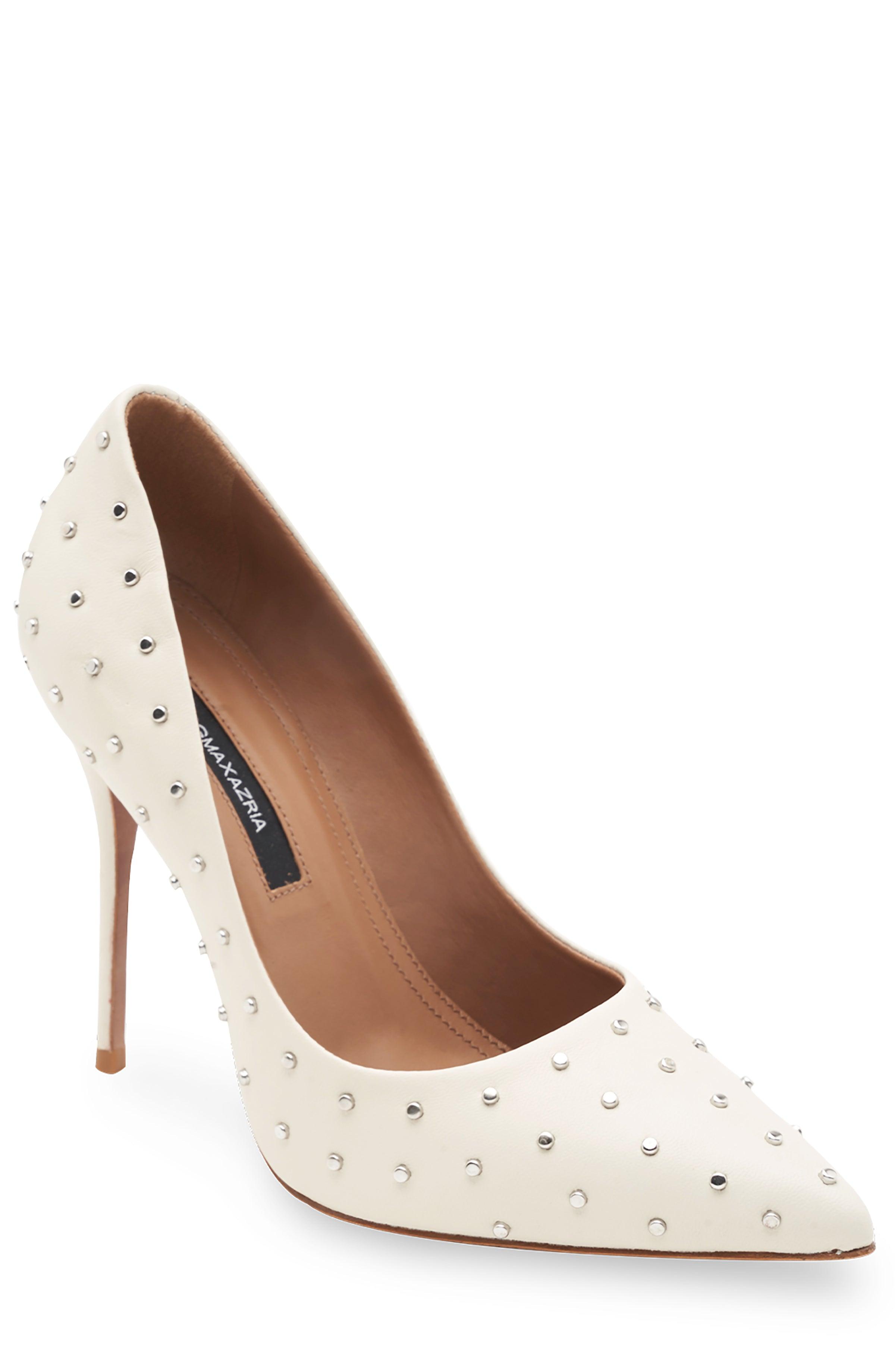 BCBGMAXAZRIA Nova Stud Pointy Toe Pump in White Lyst