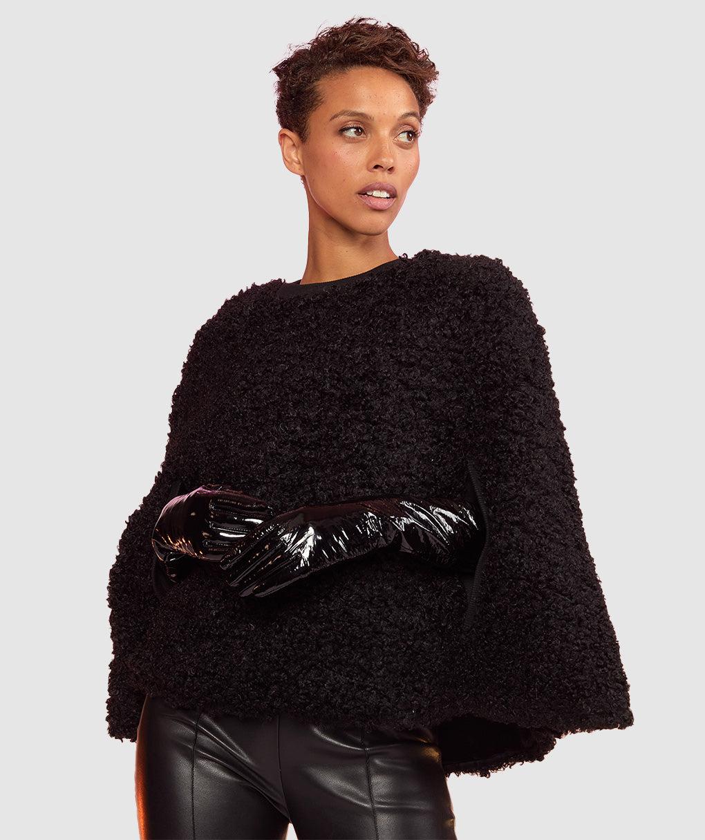 Cynthia Rowley Faux Fur Capelet in Black Lyst