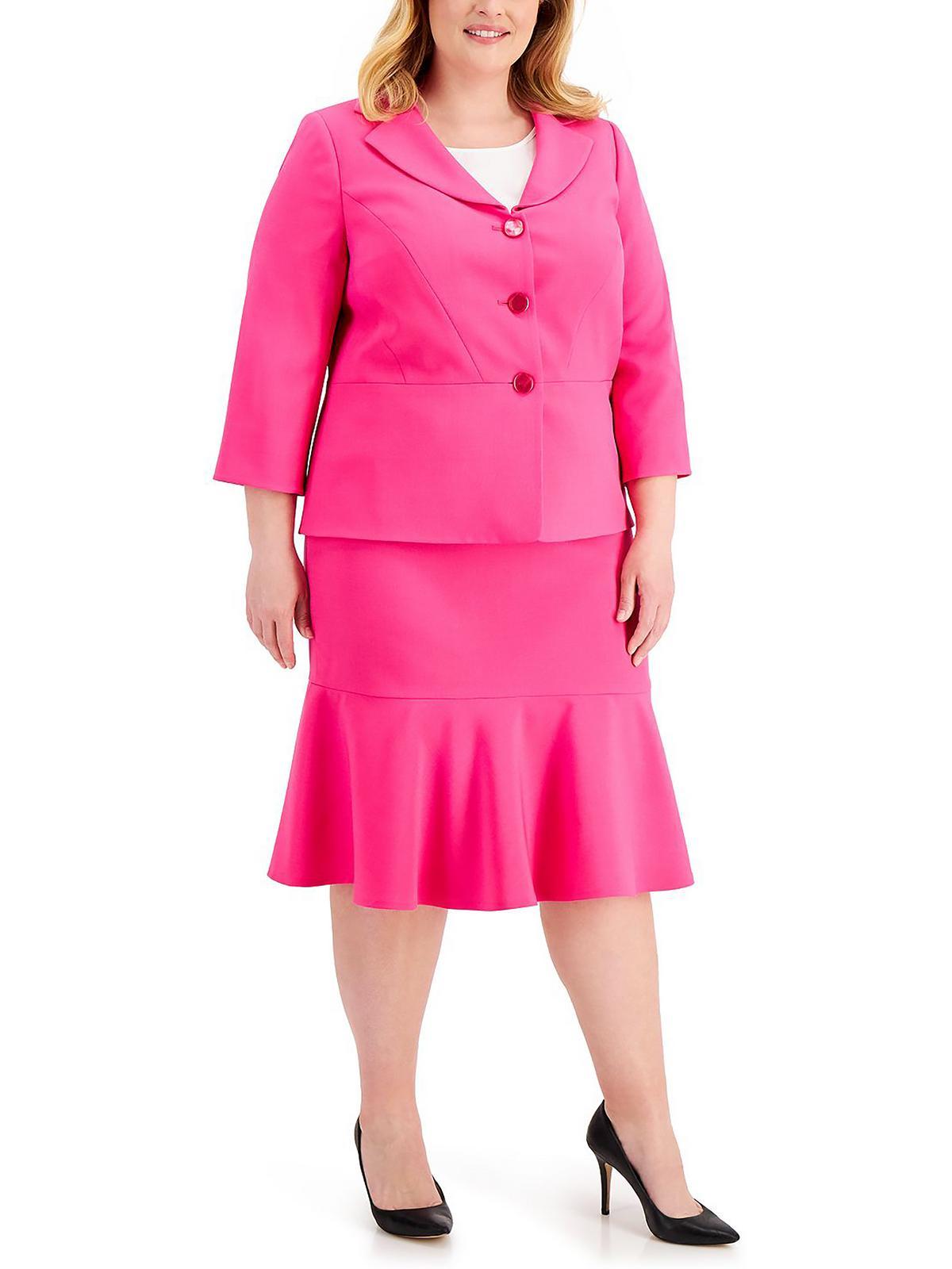 Women's plus top size skirt suits