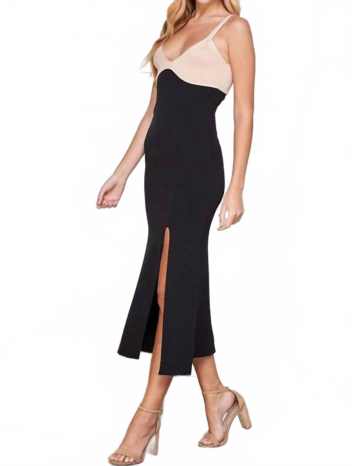Sweet Lemon Color Block Bodycon Dress in Black | Lyst
