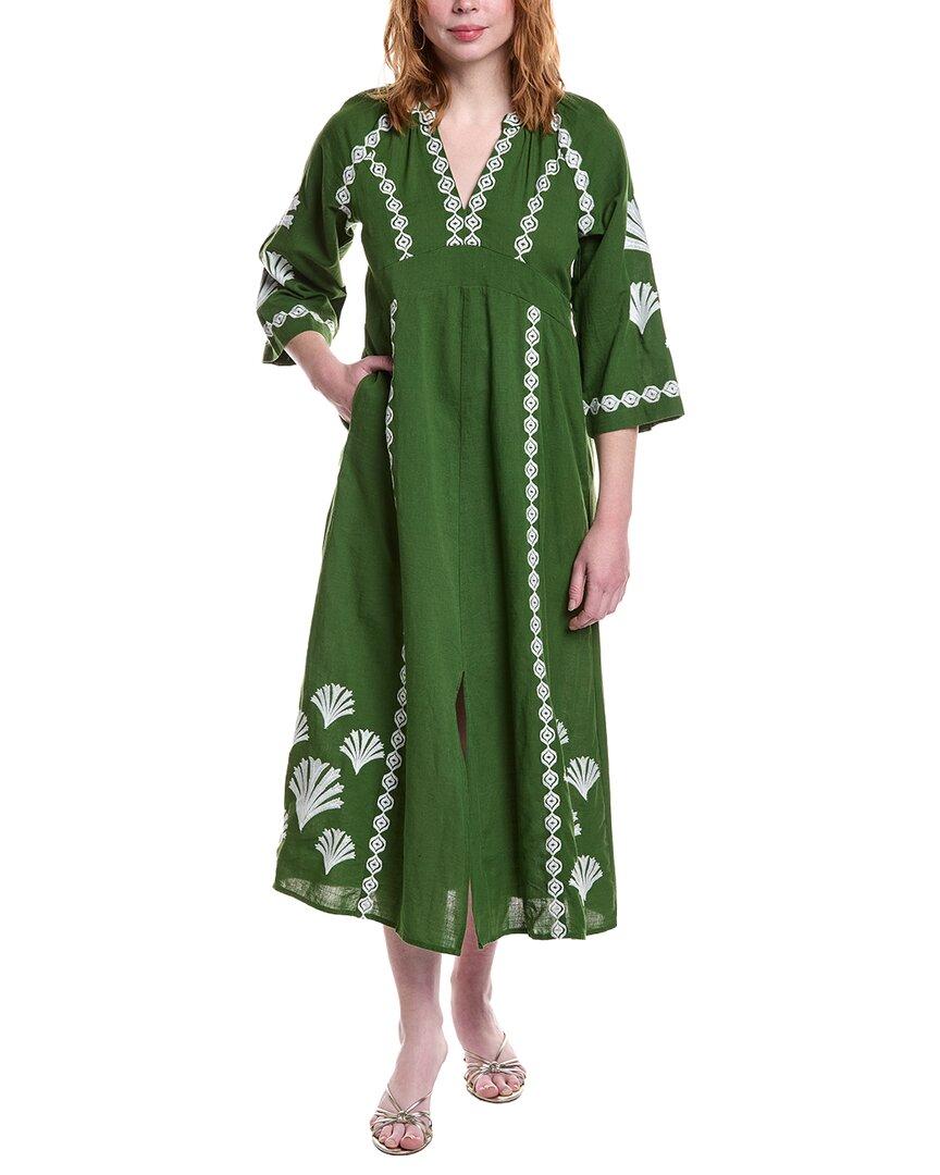 jude connally maxi dress Roxie Dress Cotton Voile in Gilded Flora White Gold| Jude Connally L / Gilded Flora White Gold