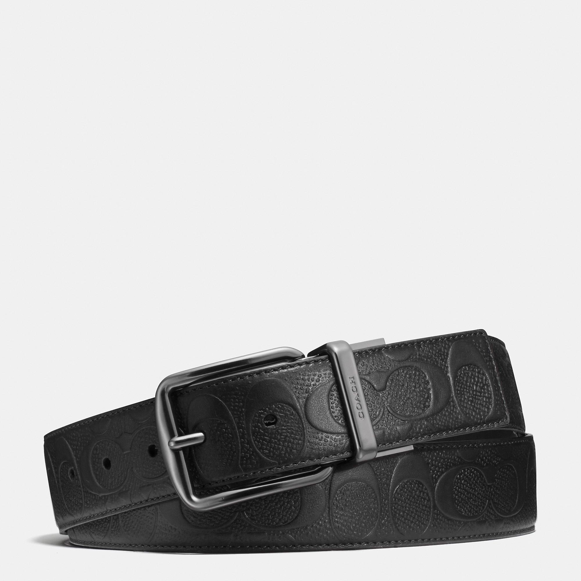 COACH Harness Buckle Cut To Size Reversible Belt 38 Mm in Black