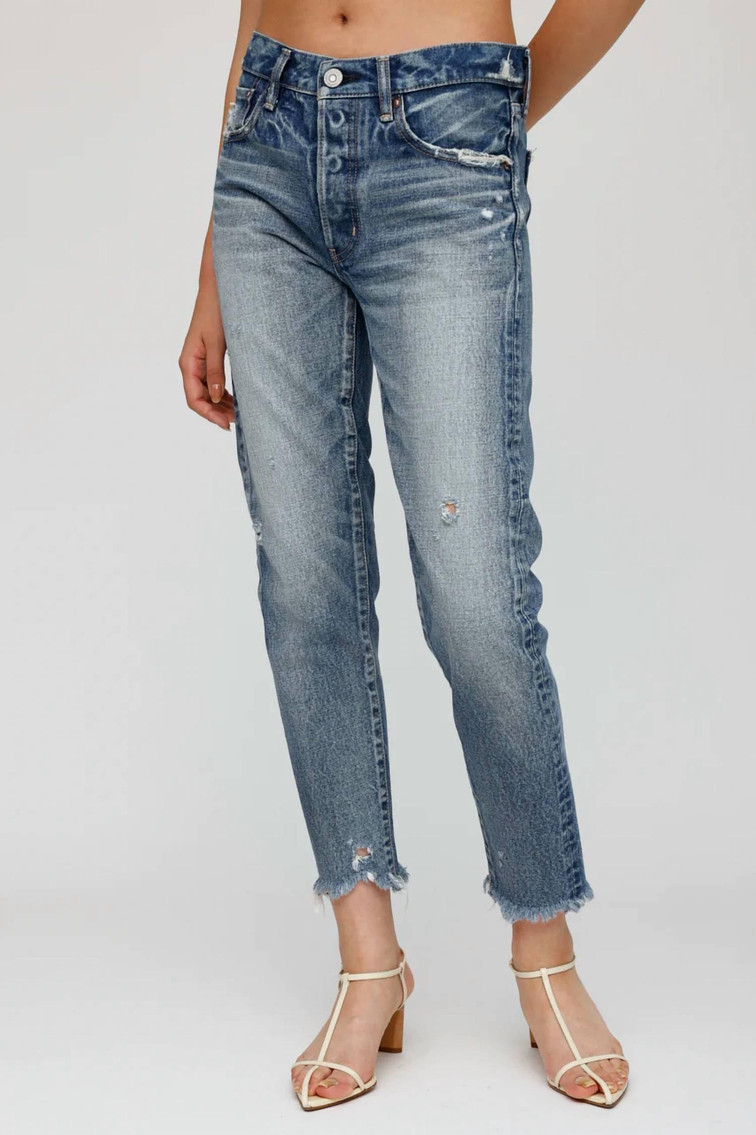 Moussy Merry Tapered Jeans In Blue | Lyst
