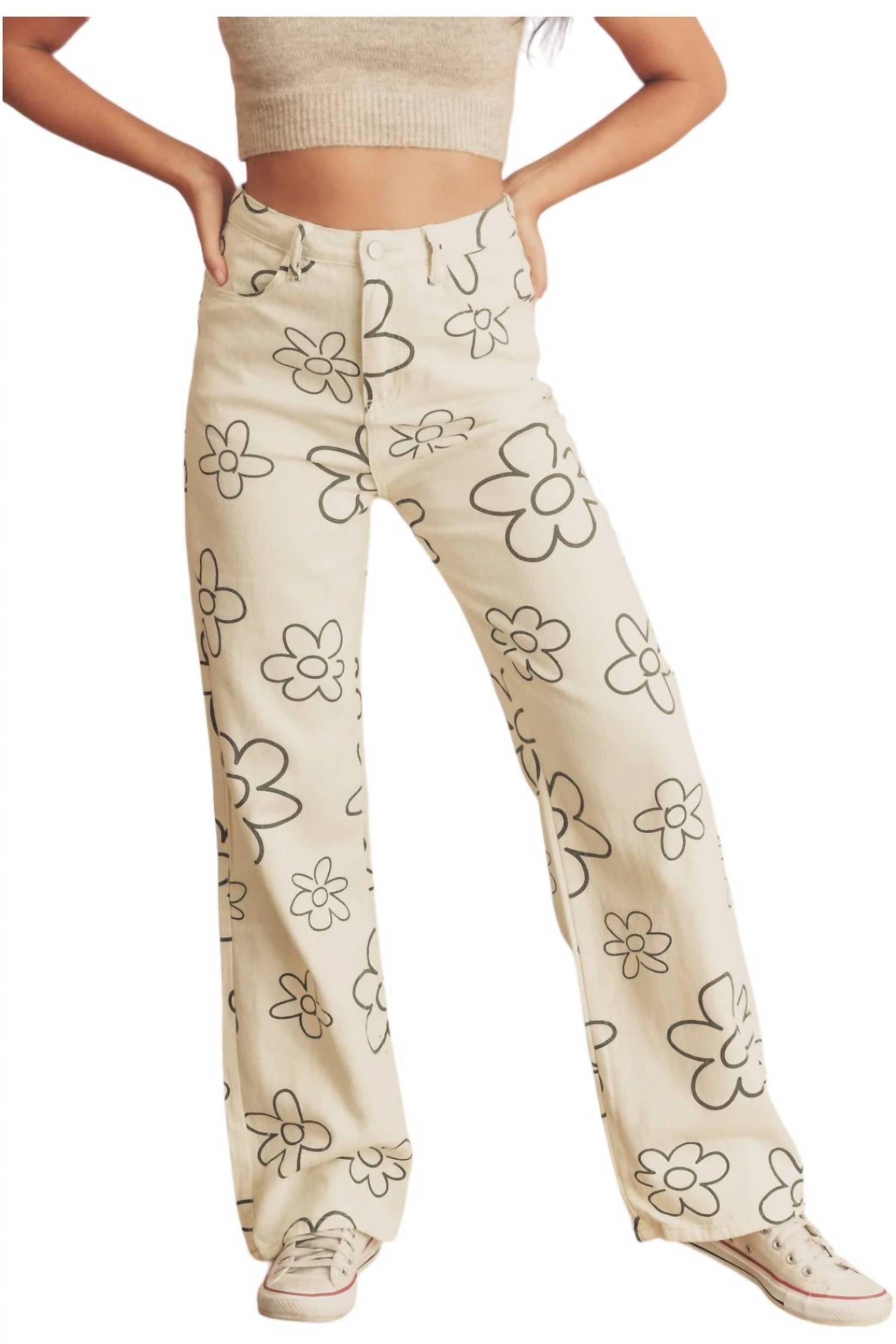 Bailey Rose Daisy Love Pants in Natural | Lyst