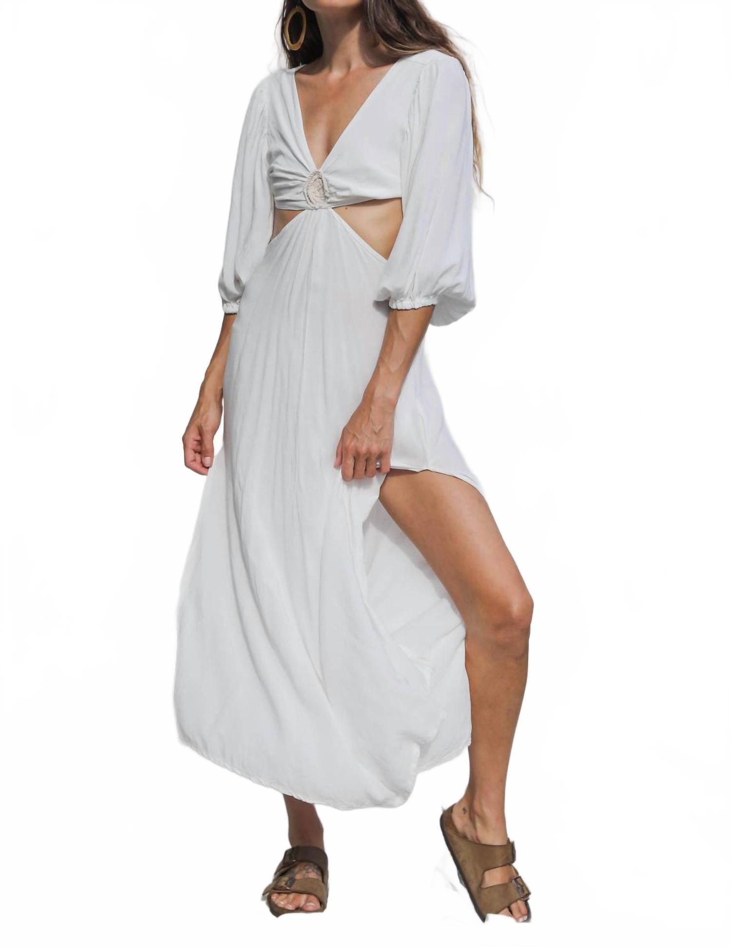 elegant white dresses for graduation White Tiered Eyelet Midi Graduation Dress with Buttons White / Small