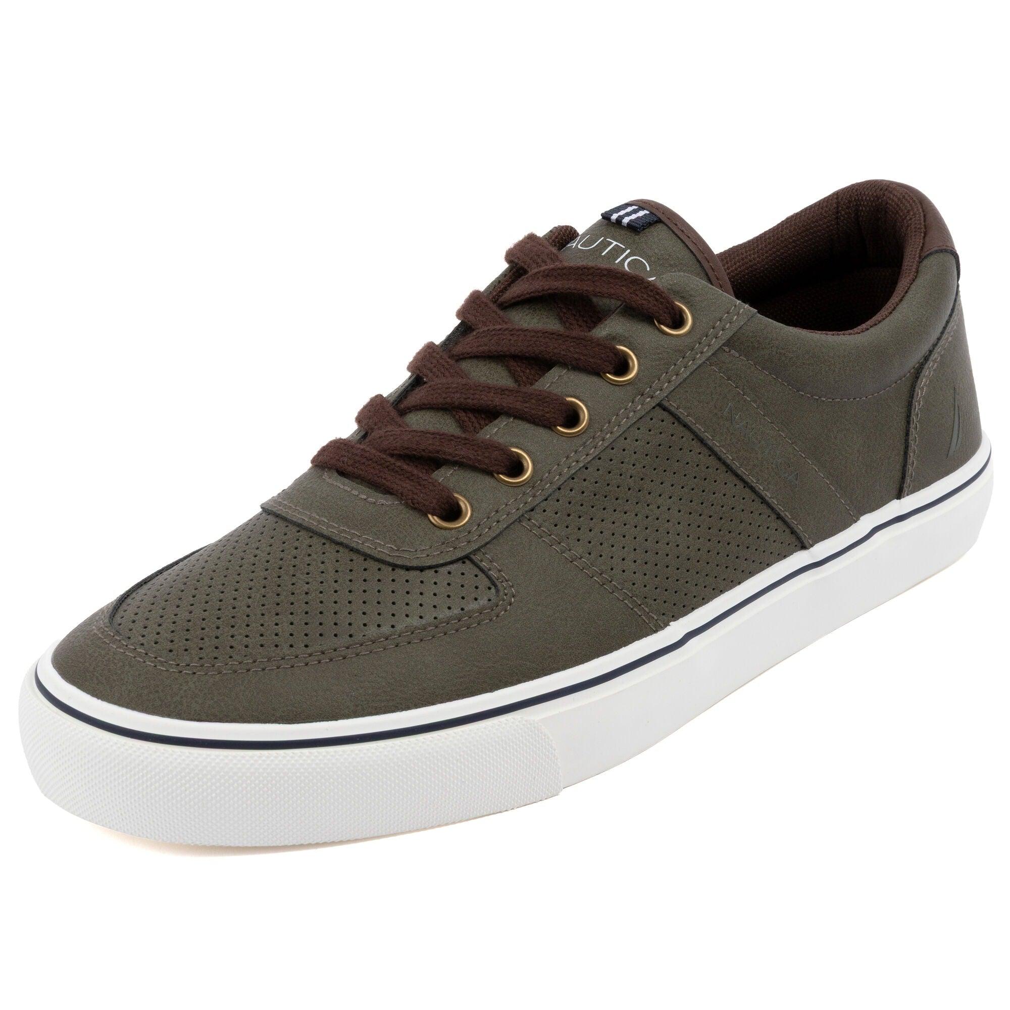 Nautica Men's Turvo-Cognac Casual Sneaker - Lace-Up Low Top Loafers For Everyday Wear