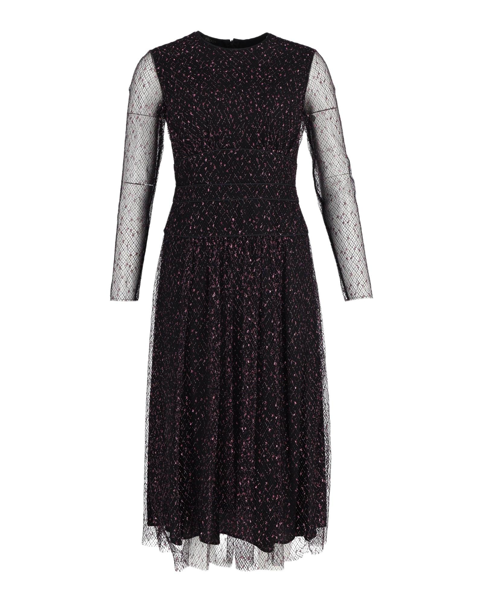 escada evening dresses Vintage 80s/90s Black Silk Beaded Evening Dress By ESCADA COUTURE main image 0