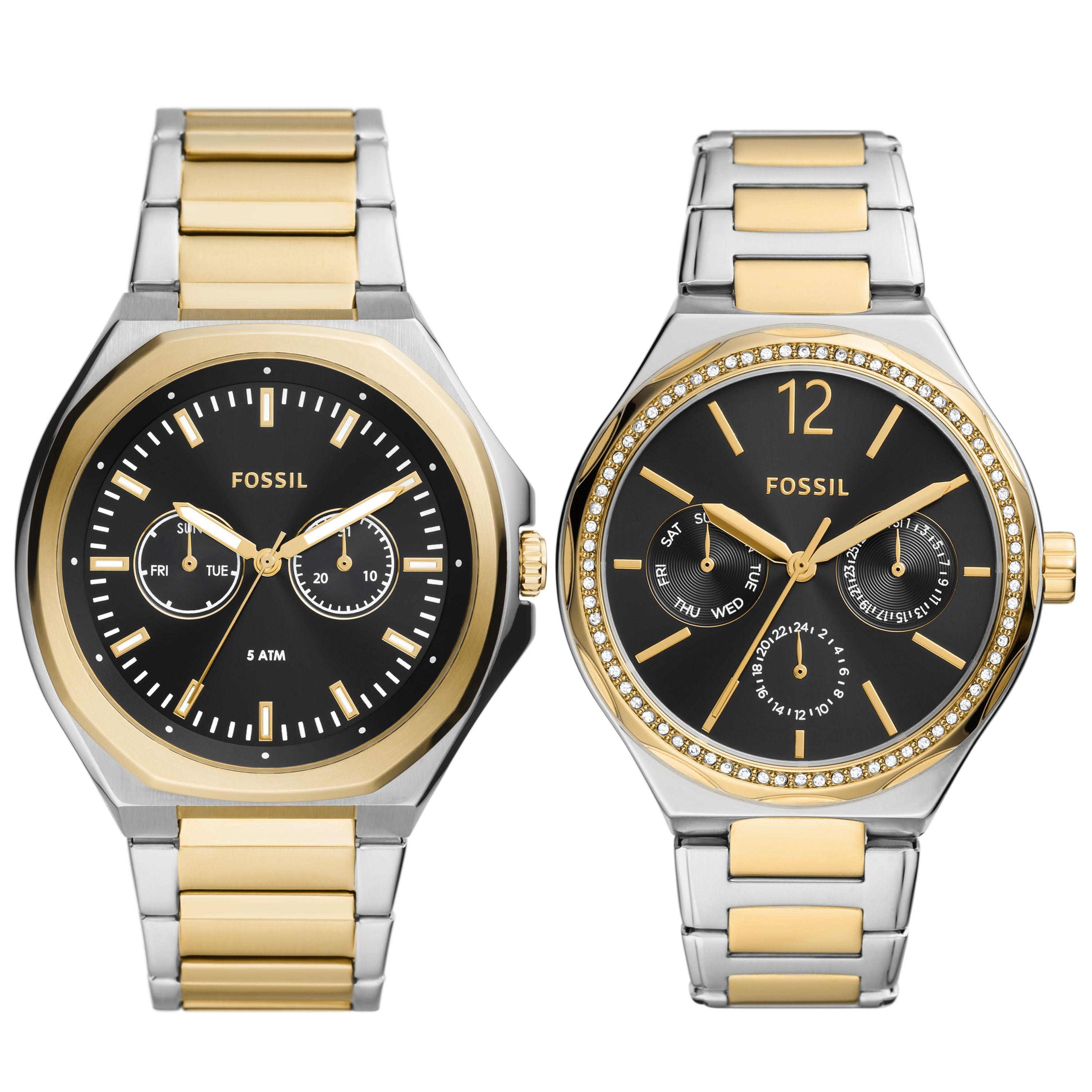 Fossil His And Hers Multifunction, Stainless Steel Watch Set in Metallic |  Lyst