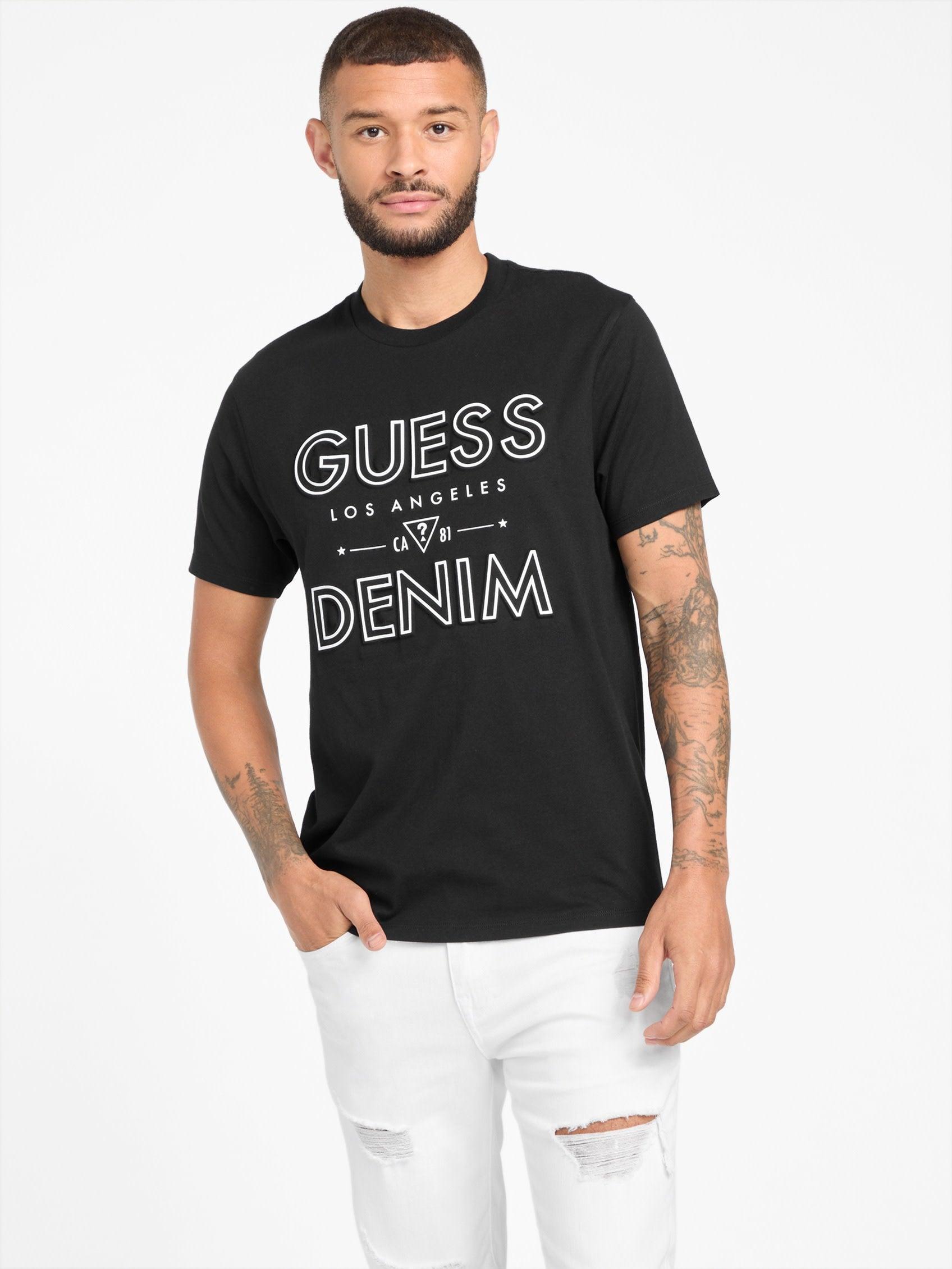 Guess Eco Lanno Logo Tee in Black for Men Lyst