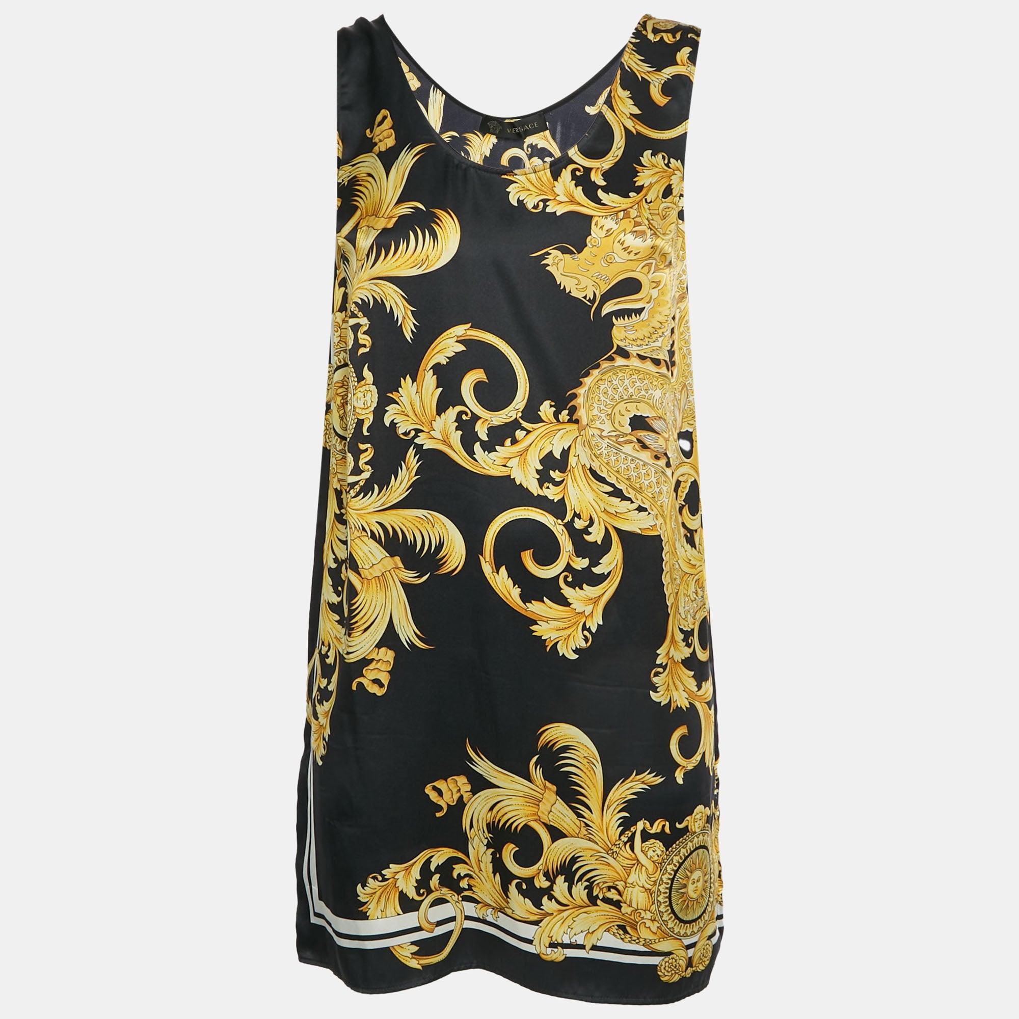 versace virtus animalier embroidered mini dress c. 1994 Ecru Overall Motif Mini Dress main image 1