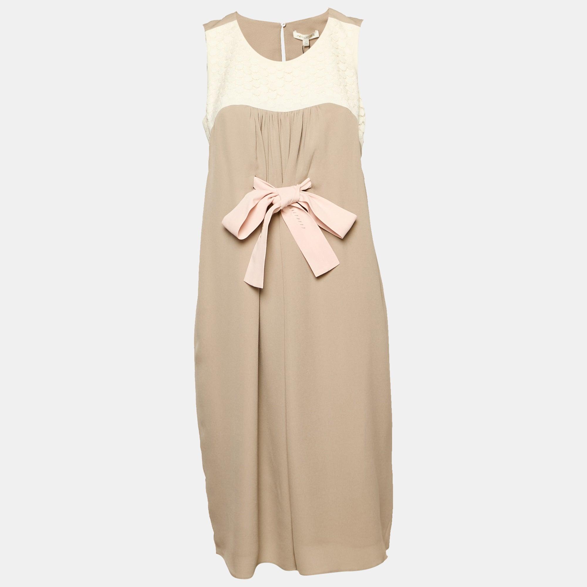 dress with beige boots Chic Bow-Tie Shift Dress – GO-GLAM main image 0