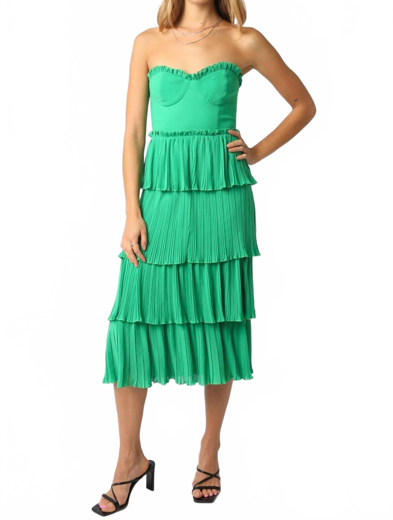 olivaceous green dress PRE-OWNED