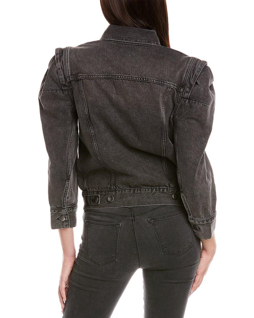 FRAME Rosette Sleeve Jacket in Black | Lyst
