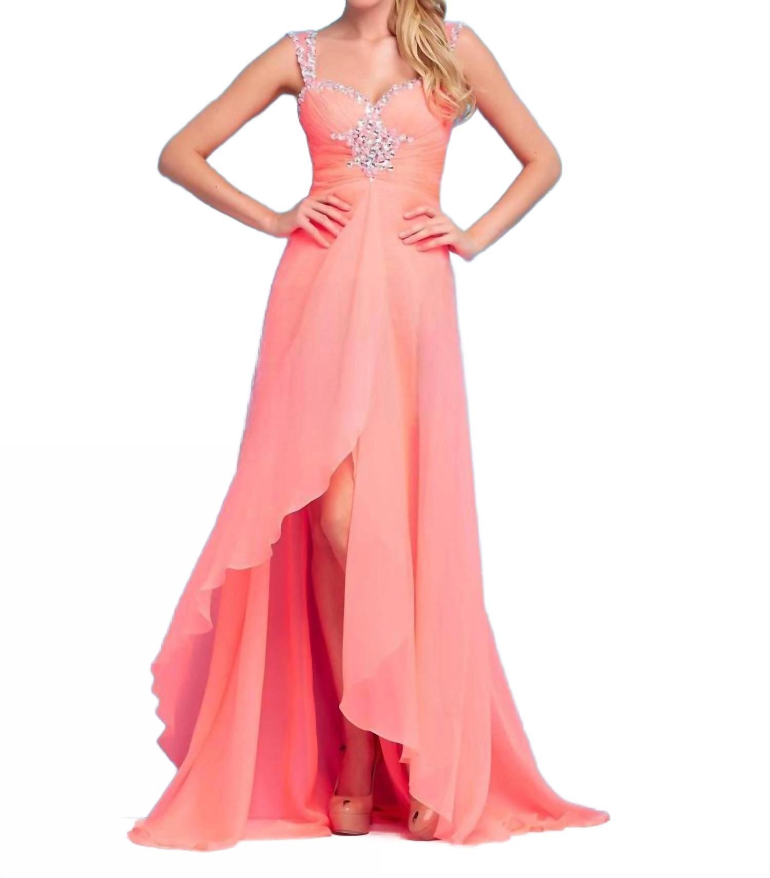 strapless open back dress CLARISSE 810307 BUBBLEGUM PINK SEQUINED ONE SHOULDER PROM DRESS  PROM BAE