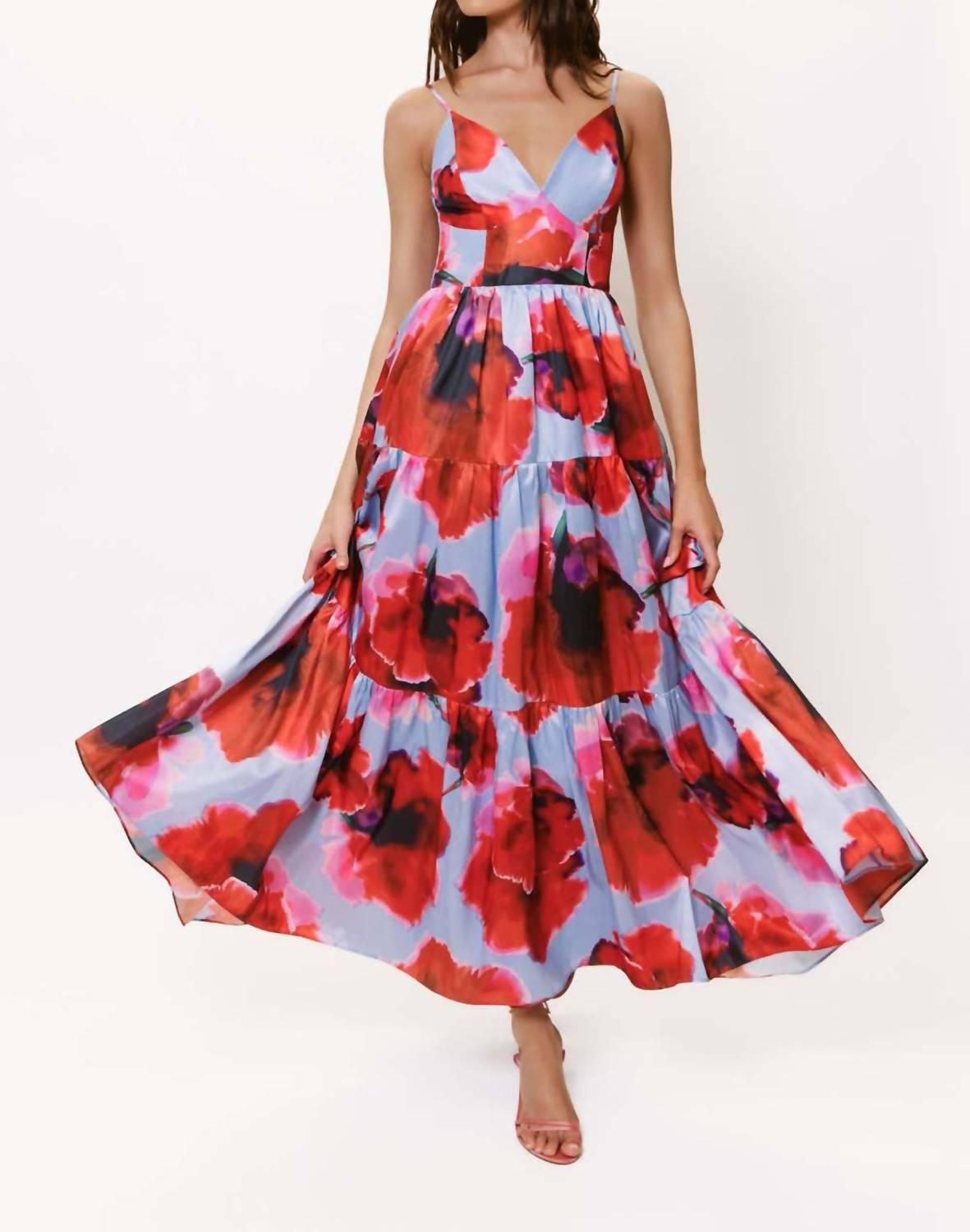 hutch colorblocked bow tie maxi dress