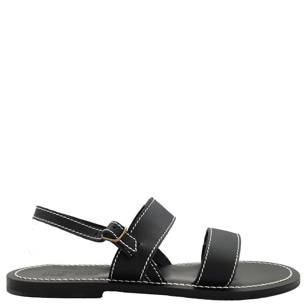 サンダル KJACQUES Men Sandals BARIGOULEHTNFBCNC PULNOIR BLACK K. Jacques Leather sandals for Men | Online Sale up to 64