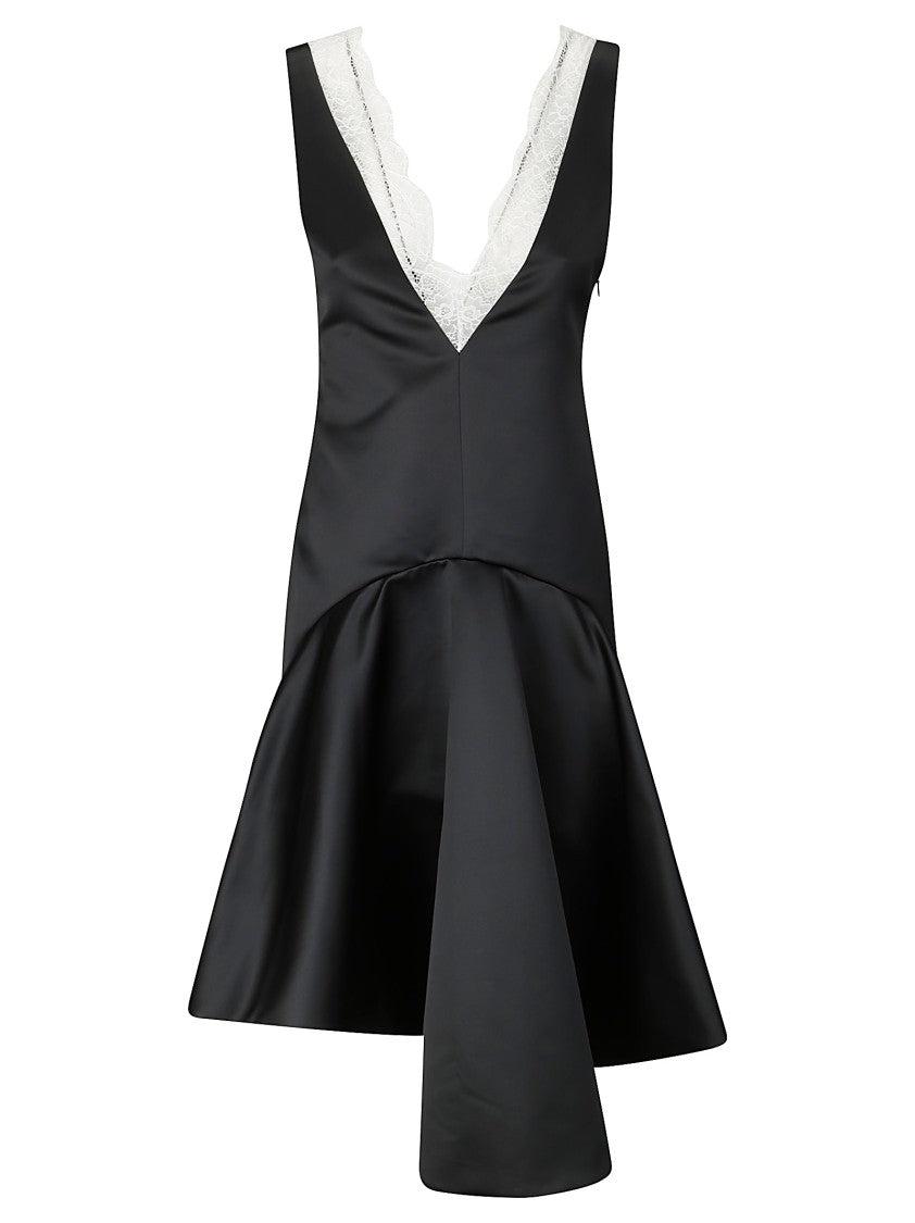 オールインワン・サロペット J. W. Anderson V-Neck With Lace Short Sleeveless Dress JW Anderson V-Neck With Lace Short Sleeveless Dress in Black