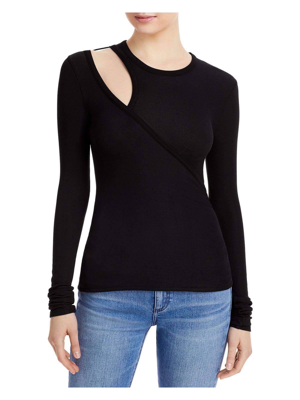 n:PHILANTHROPY Alexis Cutout Faux Wrap Pullover Top in Black | Lyst