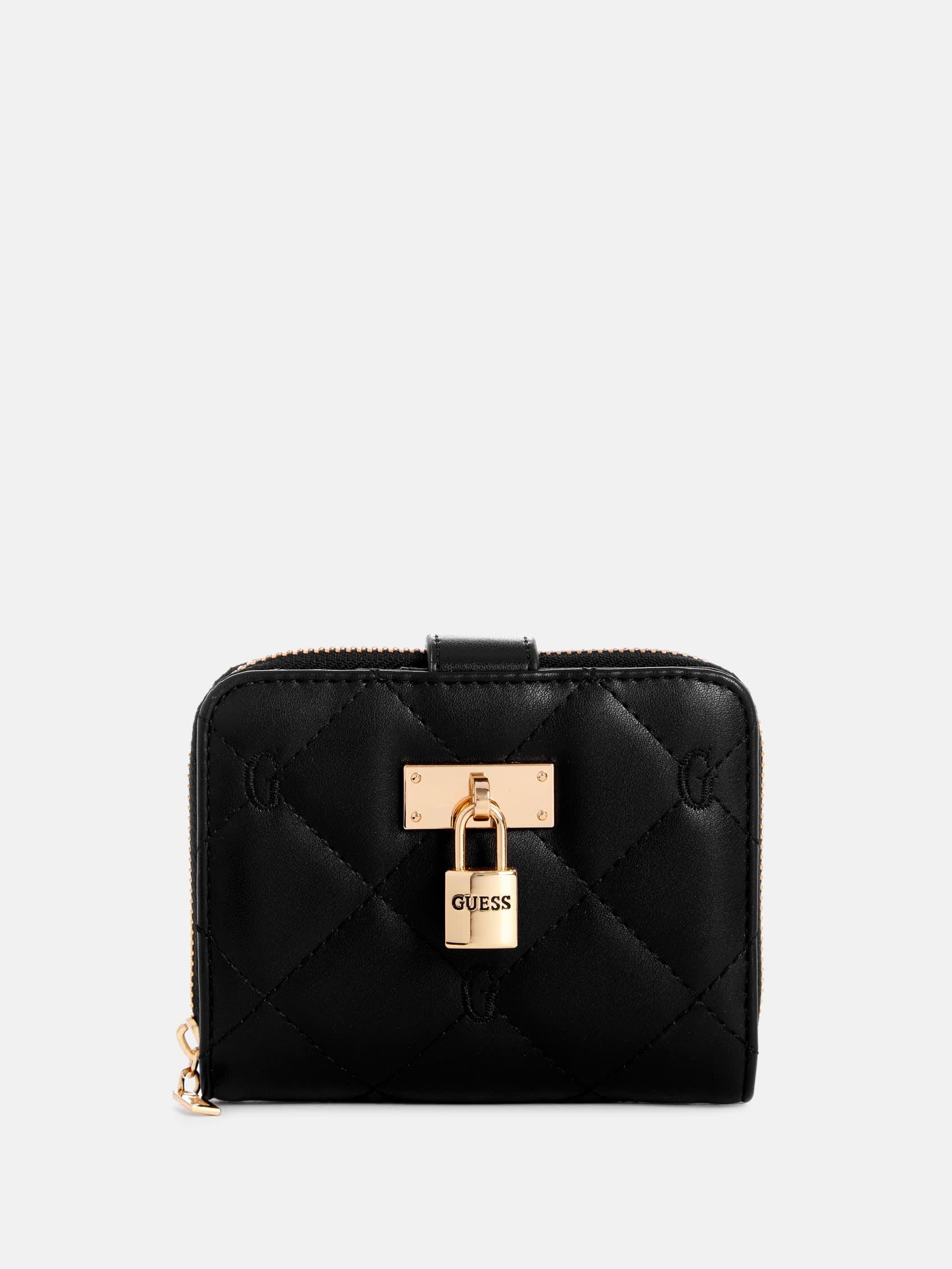 Guess Factory Brevard Quilted Logo Fold over Wallet in Black Lyst