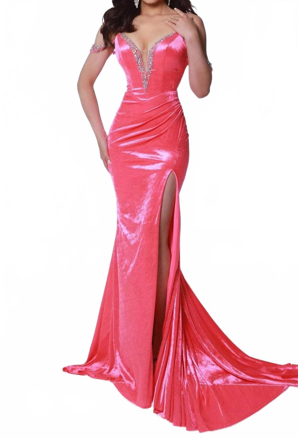 strapless open back dress Sparkly Mermaid Spaghetti Straps Hot Pink Prom Dress PSK568  Pgmdress
