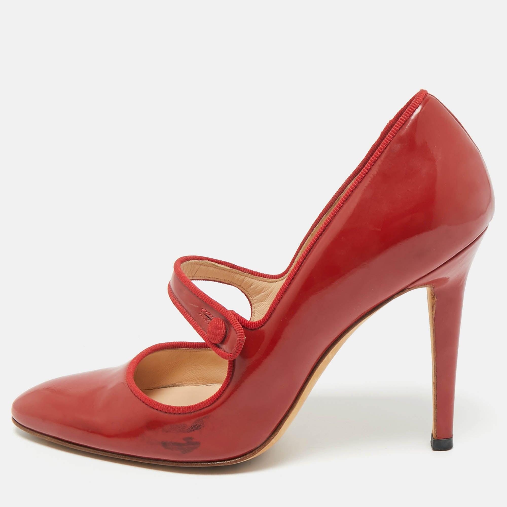 Escarpins Manolo Blahnik 'Campari' Vernis Bleu Marine - Taille 38.5, Neufs Avec Boîte