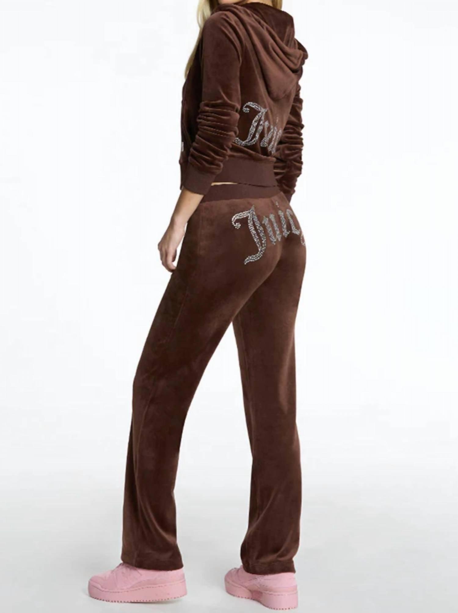 Vintage Juicy Couture TrackSuit Matching Set Brown L XL Jacket Pants  Pockets Y2k