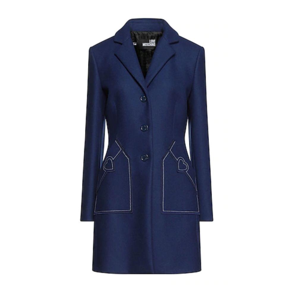 【関税&送料込】Moschino Wool Coat Love Moschino Wool Blend Coat with Side Snap Trim Size:44 IT