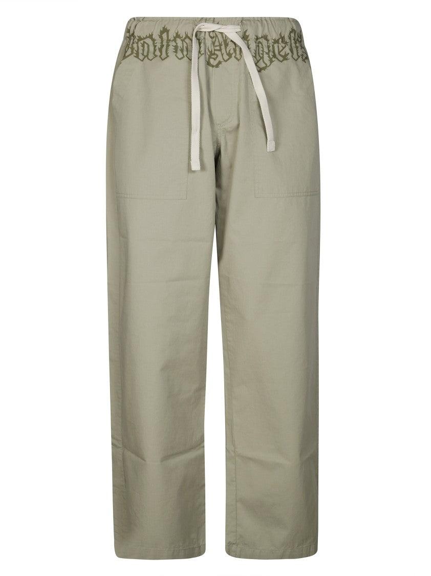 【関税＆送料込み】Palm Angels Linen Trousers Palm Angels logo-print Linen Track Pants | Blue | FARFETCH UK