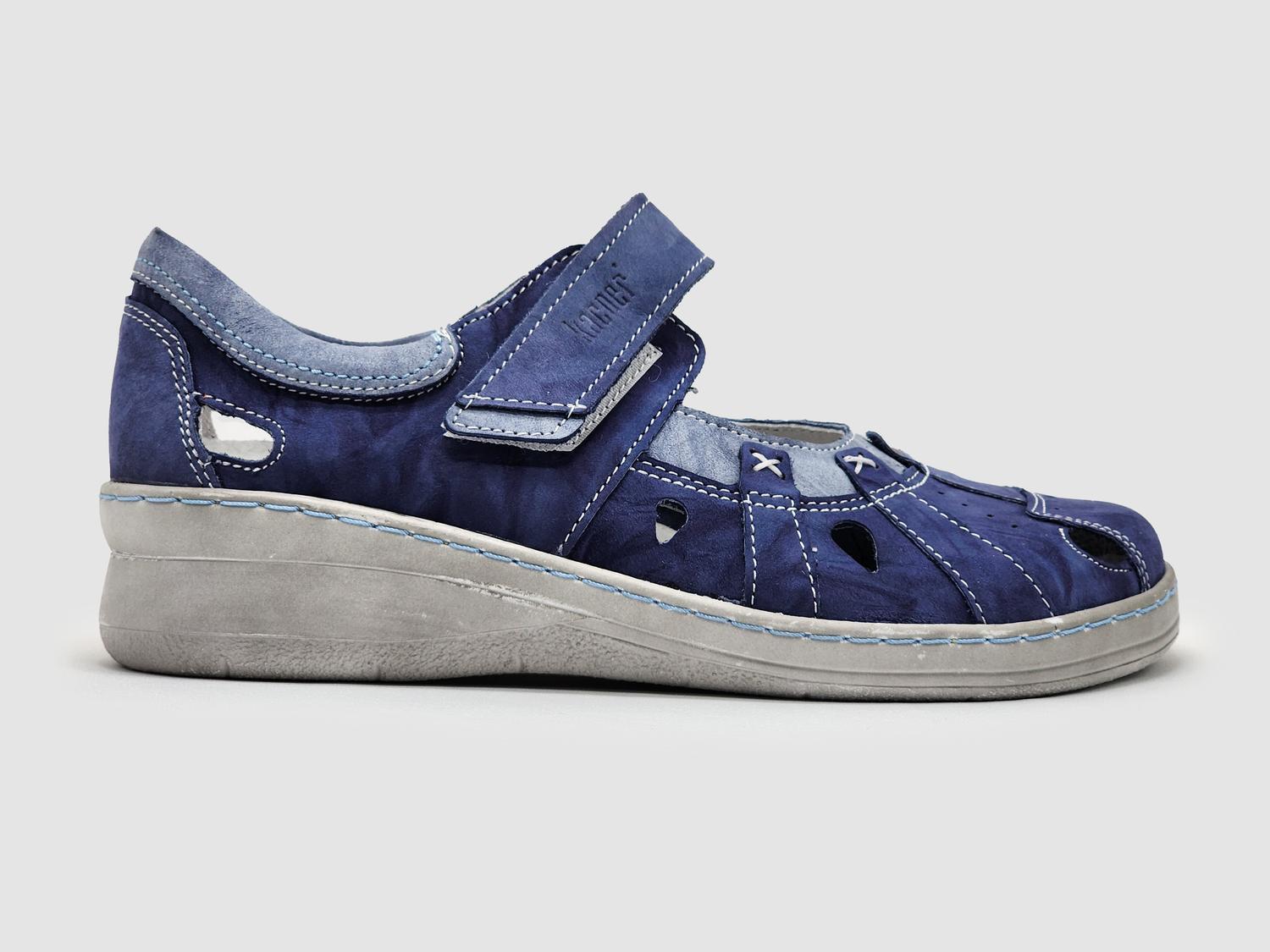 NEW KCR GROUP men\'s leather sandals in blue 210183.001-BU.jpg main image 4