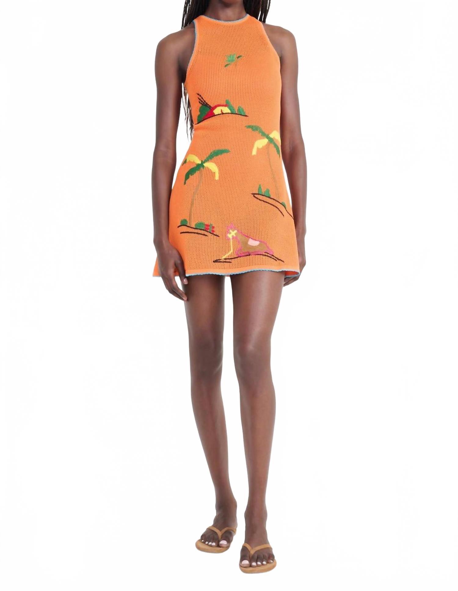 orange staud dress Gianna halter maxi dress in orange - Staud