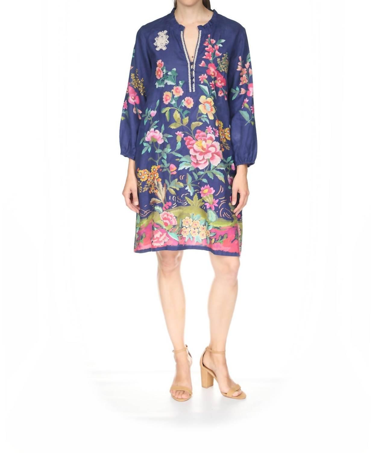 johnny was blue floral dress Buy Johnny Was Cora Asymmetric Ruffle Flounce Dress J37325-4 — AfterRetail main image 1