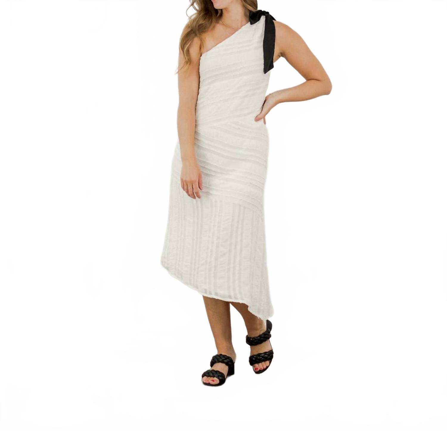 greylin one shoulder dress Paola Bold Stripe One Shoulder Midi Dress