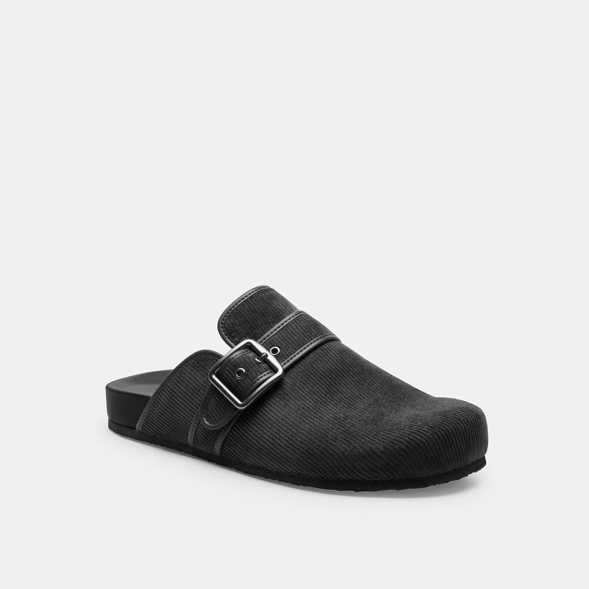 COACH Corduroy Leather Slip-On Clogs in Black for Men | Lyst