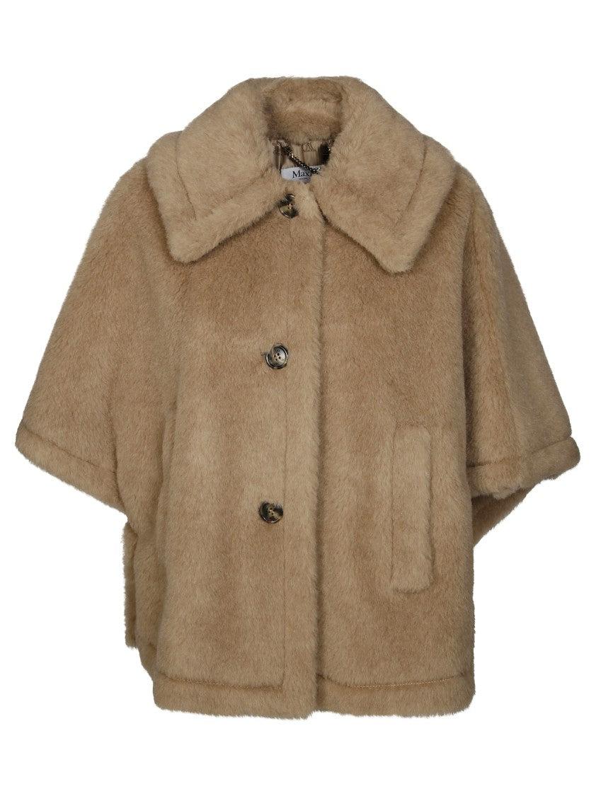 コート Max Mara TENEBRE4 CLASSIC TEDDY CAPE (2514731161600 006) Teddy fabric cape, albino | 