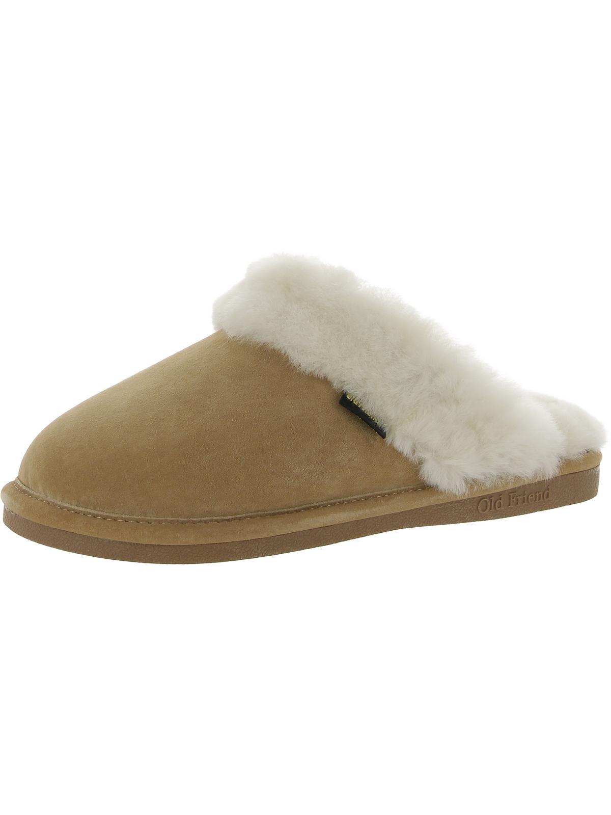 Old Friend Suede Fleece Lined Scuff Slippers in Natural Lyst